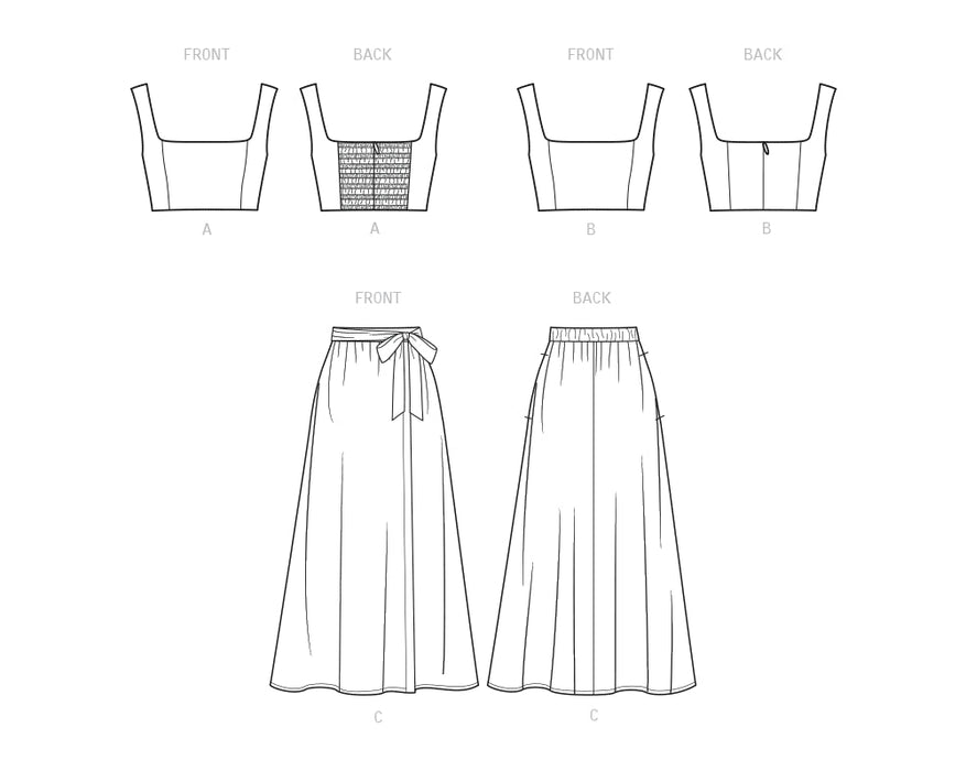 Patrón de costura New Look para tops de sujetador y falda cruzada - Quierox - Tienda Online