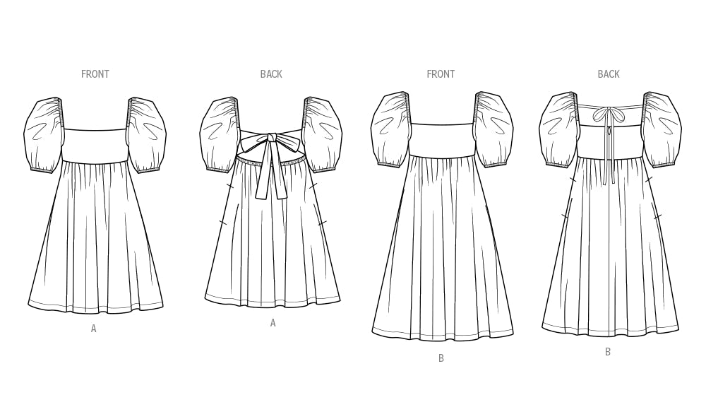 Patrón de costura Simplicity para vestido de niña con escote en la espalda y variaciones - Quierox - Tienda Online