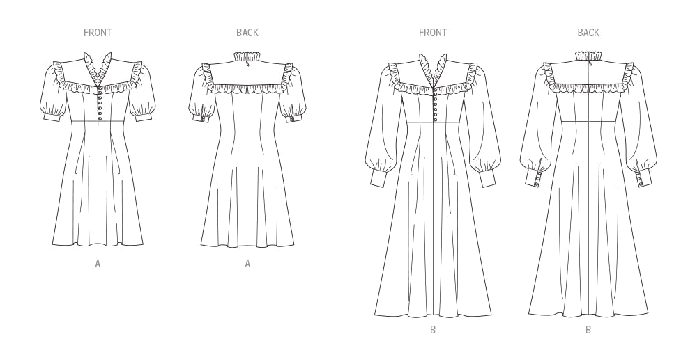 Patrones de Vogue: Vestido para señoritas en dos largos con variaciones de mangas - Quierox - Tienda Online