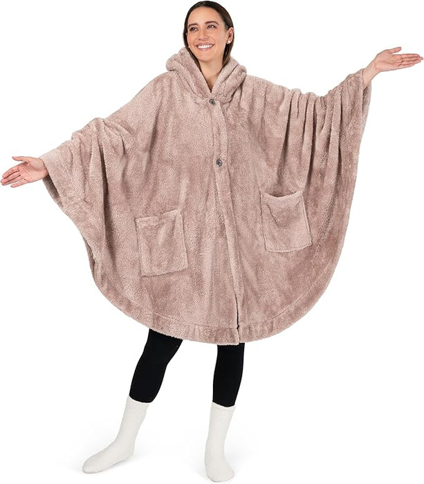 PAVILIA - Poncho con capucha y diseño de ángel para mujer, suave y esponjoso, tipo manta - Quierox - Tienda Online