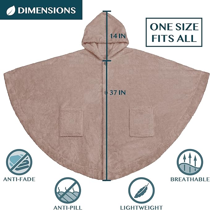 PAVILIA - Poncho con capucha y diseño de ángel para mujer, suave y esponjoso, tipo manta - Quierox - Tienda Online