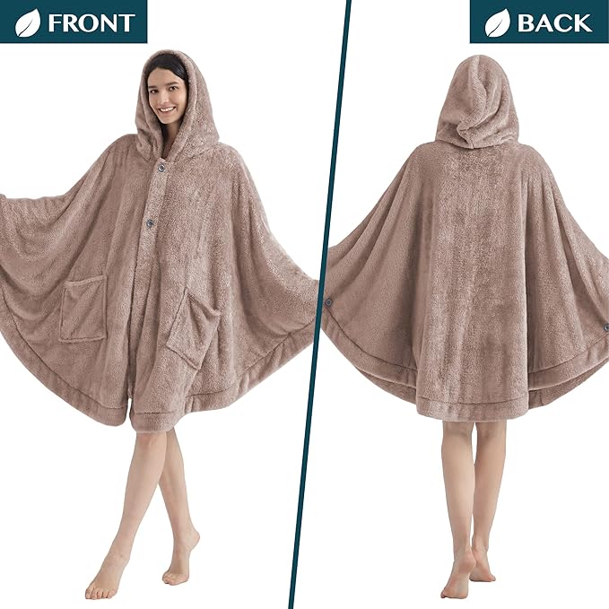 PAVILIA - Poncho con capucha y diseño de ángel para mujer, suave y esponjoso, tipo manta - Quierox - Tienda Online