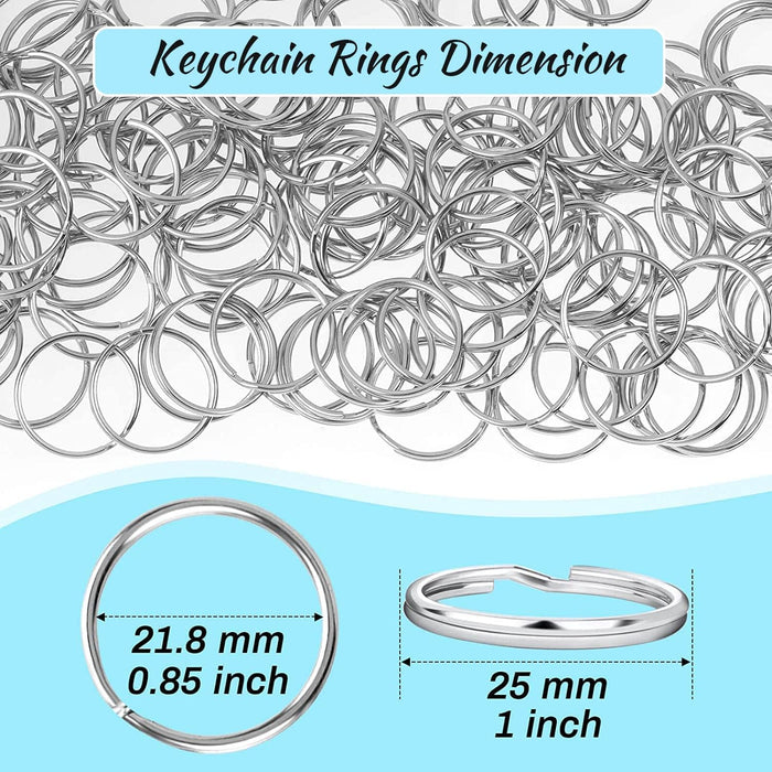 PAXCOO 200 llaveros divididos a granel para llaveros y manualidades, 1 pulgada (25 mm) - Quierox - Tienda Online