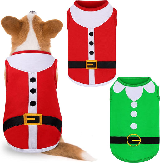 Pedgot Paquete de 2 camisas de Navidad para perros, de algodón, sin mangas - Quierox - Tienda Online