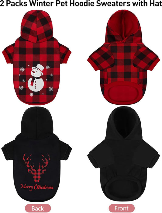 Pedgot Paquete de 2 sudaderas con capucha para perro con sombrero, cálida sudadera - Quierox - Tienda Online