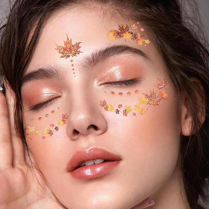 Pegatina de cara de arce de otoño, calcomanías de tatuaje de cara de arce de otoño, 1pc - Quierox - Tienda Online