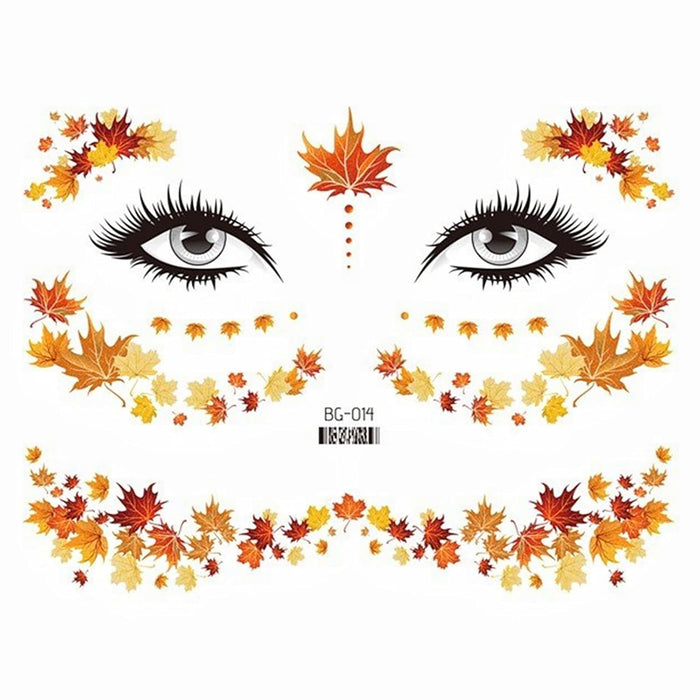 Pegatina de cara de arce de otoño, calcomanías de tatuaje de cara de arce de otoño, 1pc - Quierox - Tienda Online