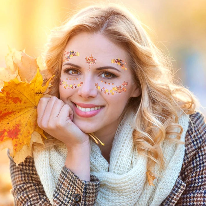 Pegatina de cara de arce de otoño, calcomanías de tatuaje de cara de arce de otoño, 1pc - Quierox - Tienda Online