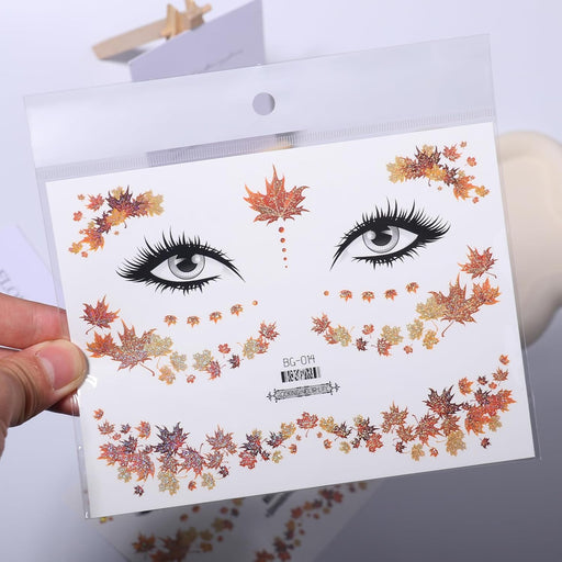 Pegatina de cara de arce de otoño, calcomanías de tatuaje de cara de arce de otoño, 1pc - Quierox - Tienda Online