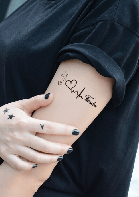 Pegatina de tatuaje con diseño de corazón de KING HORSE 2PC - Quierox - Tienda Online