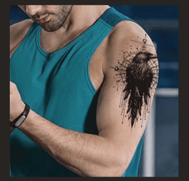 Pegatina de tatuaje temporal realista impermeable, duradera, de cuervo - Quierox - Tienda Online