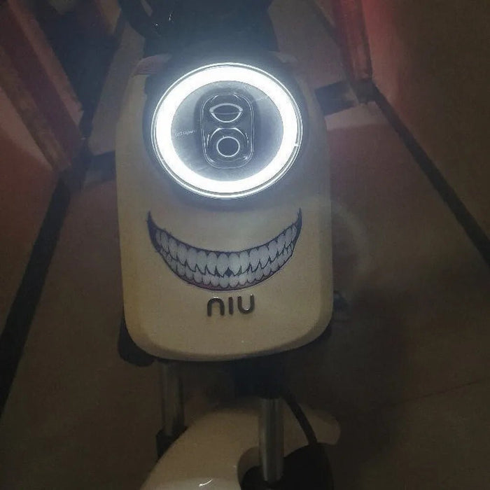 Pegatina reflectante con cara sonriente y colmillos para accesorios de motocicleta - Quierox - Tienda Online
