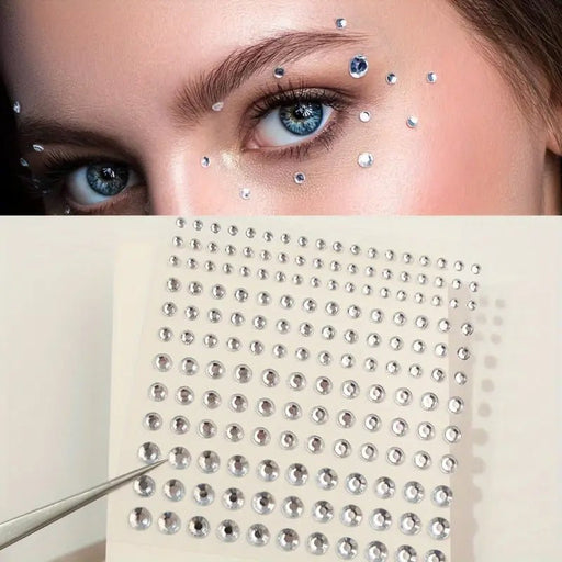 Pegatinas de piedras brillantes autoadhesivas, Gemas redondas blancas para maquillaje - Quierox - Tienda Online