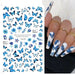 Pegatinas de uñas de mariposa azul, calcomanías de flores, decoraciones deslizantes 3D, diseños holográficos - Quierox - Tienda Online