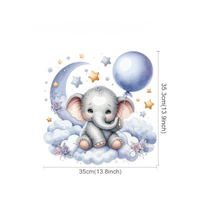 Pegatinas pared autoadhesivas de Elefante con estrellas y luna - Quierox - Tienda Online