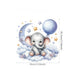 Pegatinas pared autoadhesivas de Elefante con estrellas y luna - Quierox - Tienda Online