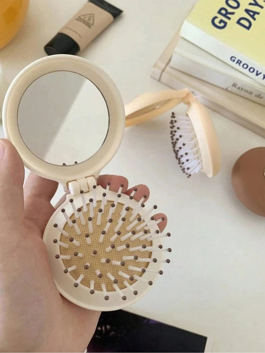 Peine de cojín de aire de color macaron para mujeres portátil con espejo - Quierox - Tienda Online