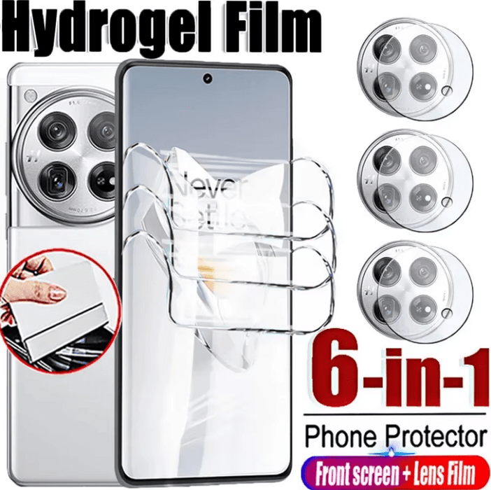 Película de hidrogel HD 6 en 1 para OnePlus 11, (3 Protectores de pantalla y 3 protectores de camara) - Quierox - Tienda Online