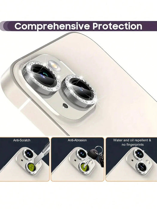 Película protectora para lente de cámara Apple con incrustaciones de diamantes de imitación - Quierox - Tienda Online