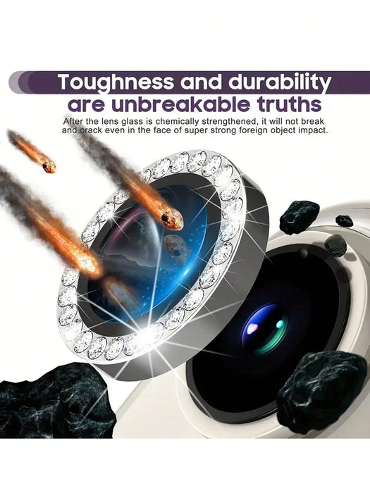 Película protectora para lente de cámara Apple con incrustaciones de diamantes de imitación - Quierox - Tienda Online