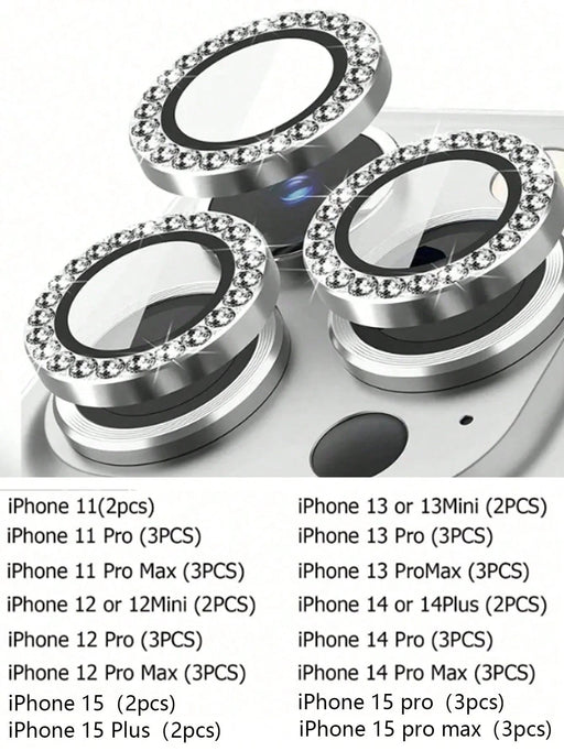 Película protectora para lente de cámara Apple con incrustaciones de diamantes de imitación - Quierox - Tienda Online