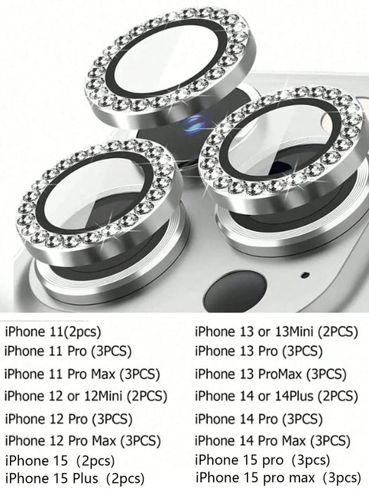 Película protectora para lente de cámara Apple con incrustaciones de diamantes de imitación - Quierox - Tienda Online