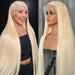 Peluca con encaje frontal cabello humano lacio 613 13X6 frontal con encaje HD densidad rubia - Quierox - Tienda Online