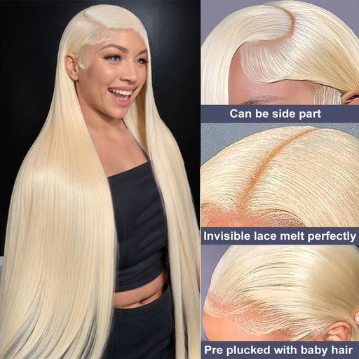 Peluca con encaje frontal cabello humano lacio 613 13X6 frontal con encaje HD densidad rubia - Quierox - Tienda Online