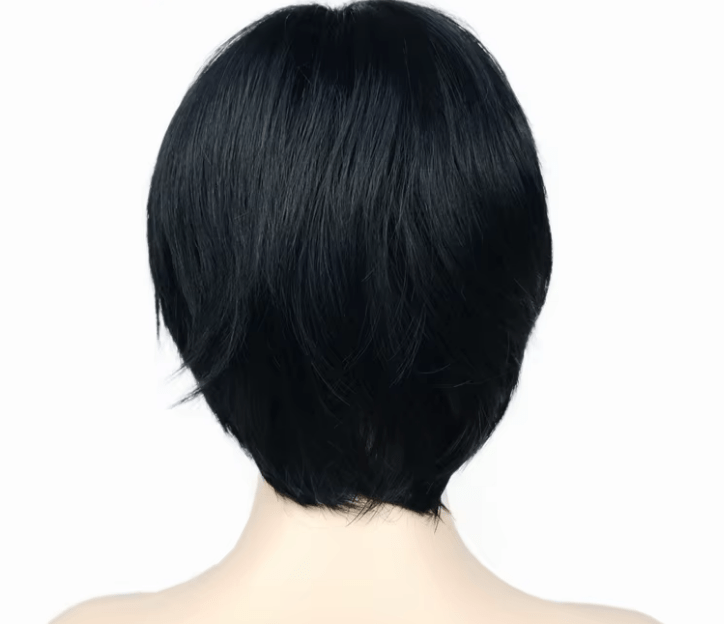 Peluca de cabello sintético resistente al calor, flequillo recto lateral de seda corta, 10 pulgadas - Quierox - Tienda Online