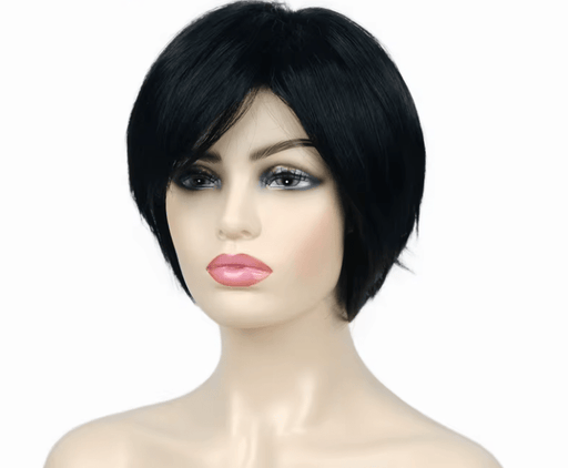 Peluca de cabello sintético resistente al calor, flequillo recto lateral de seda corta, 10 pulgadas - Quierox - Tienda Online