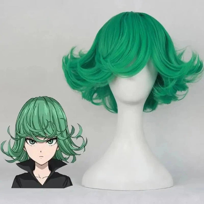 Peluca de Cosplay de Anime One Punch Man Senritsu no Tatsumaki corta de 30cm - Quierox - Tienda Online