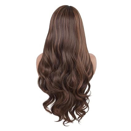 Peluca de diadema marrón mixta, sin pegamento, con ondas, con diadema incorporada, densidad 150% - Quierox - Tienda Online