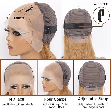 Peluca Hihmarm de cabello humano rubio miel n.° 30, estilo bob, sin pegamento,12 pulgadas. - Quierox - Tienda Online