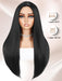 Peluca para mujer color negro de cabello sintético naturalmente lacio y largo y sin pegamento 24 pulgadas - Quierox - Tienda Online