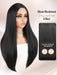 Peluca para mujer color negro de cabello sintético naturalmente lacio y largo y sin pegamento 24 pulgadas - Quierox - Tienda Online