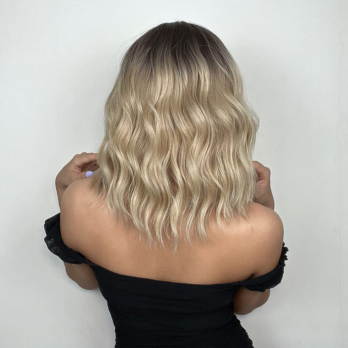 Peluca rubia degradada con flequillo 14IN - Quierox - Tienda Online