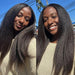 Peluca Yaki Straight V Part, media peluca afro rizada lisa, densidad del 180% - Quierox - Tienda Online