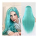 Pelucas de cabello humano lacio color azul claro con fibra de temperatura 24 PULGADAS - Quierox - Tienda Online