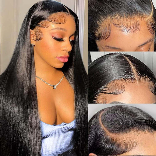 Pelucas de encaje frontal rectas de cabello humano prearrancadas 22 Pulgadas con partida libre - Quierox - Tienda Online