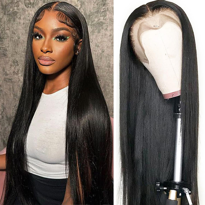 Pelucas de encaje frontal rectas de cabello humano prearrancadas 22 Pulgadas con partida libre - Quierox - Tienda Online