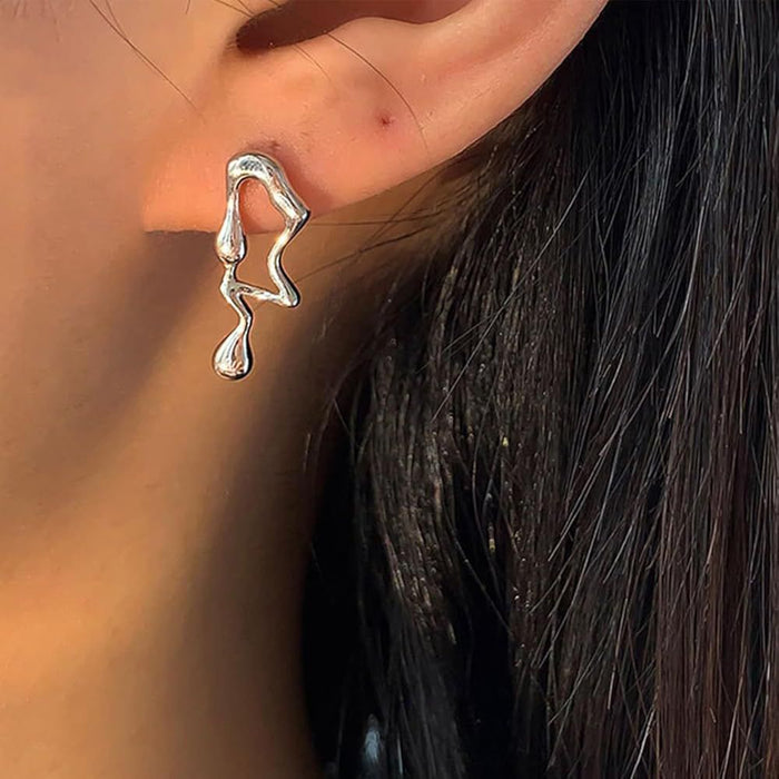 Pendientes asimétricos gota fusión abstracta geométrica - Quierox - Tienda Online