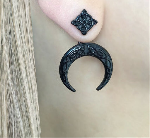 Pendientes celtas de luna pendientes góticos - Quierox - Tienda Online