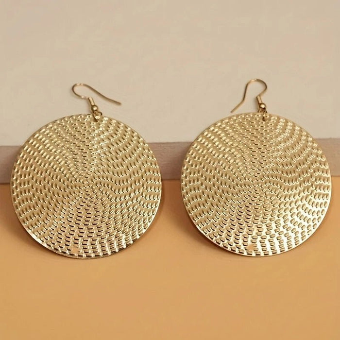 Pendientes Colgantes Boho Diseño Redondo Acero Estilo Minimalista - Quierox - Tienda Online