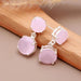 Pendientes colgantes de cuarzo rosa - Quierox - Tienda Online