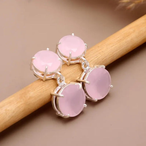 Pendientes colgantes de cuarzo rosa - Quierox - Tienda Online