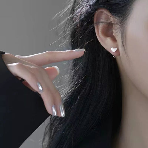 Pendientes con forma de corazón, estilo minimalista - Quierox - Tienda Online