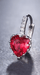 Pendientes con forma de corazón rojo, clips para la oreja, versátiles y elegantes - Quierox - Tienda Online