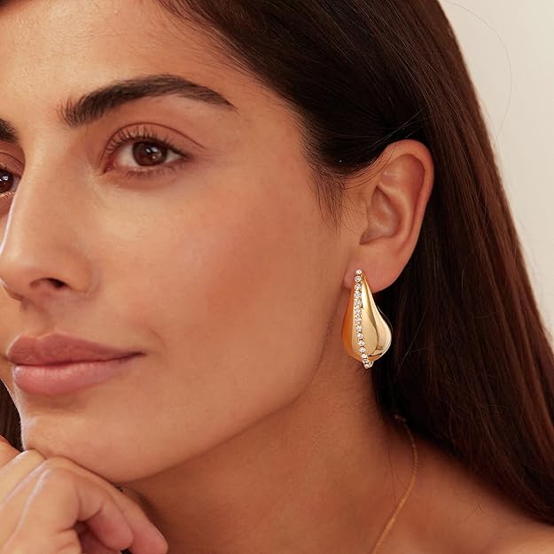 Pendientes con forma de gota de agua gruesos para mujer - Quierox - Tienda Online