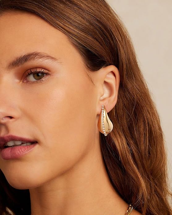 Pendientes con forma de gota de agua gruesos para mujer - Quierox - Tienda Online