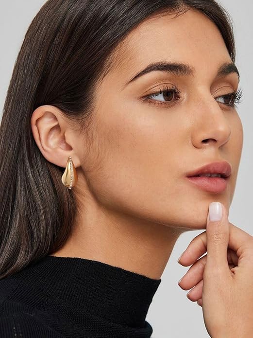 Pendientes con forma de gota de agua gruesos para mujer - Quierox - Tienda Online